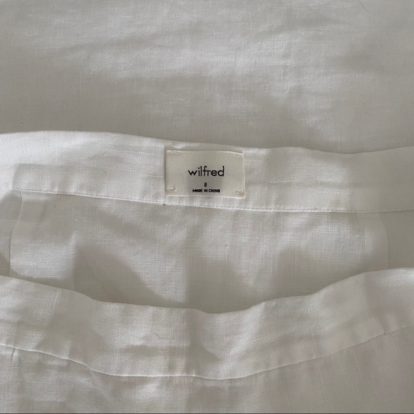 NWOT Aritzia Wilfred Atone White Linen Tiered Midi Skirt - Picture 3 of 3